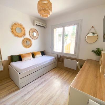 Chambre climatise 2 lits - Proche Centre Tramway (191 Rue du Curat 34090 Montpellier)